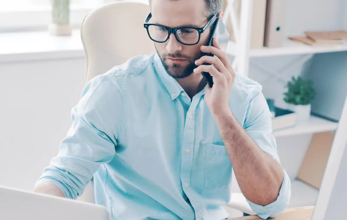 a man talking on the phone